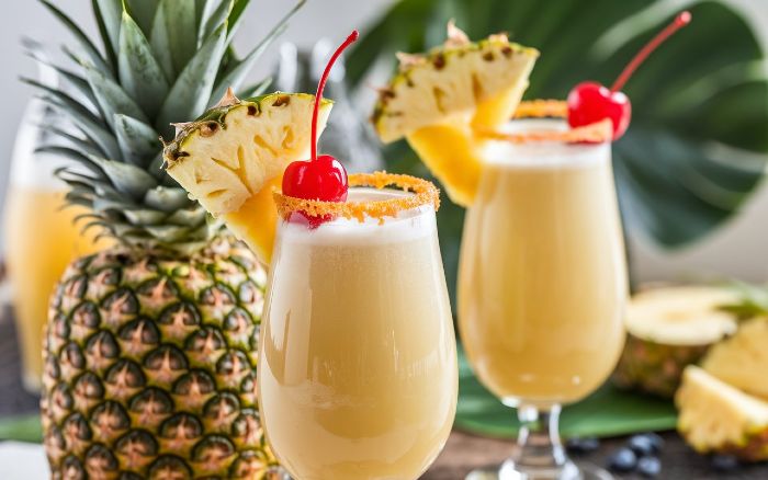 Refreshing Piña Colada and Tropical Drinks