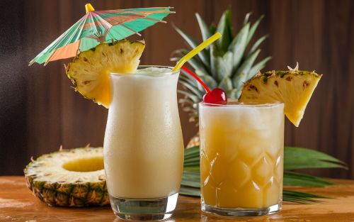 Refreshing Piña Colada and Tropical Drinks
